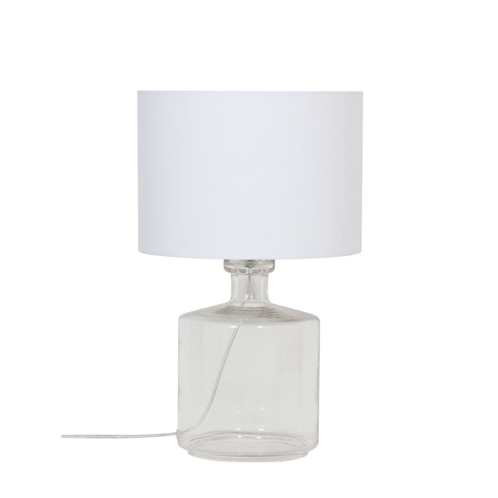 Glass Base with Cotton Shade Table Lamp