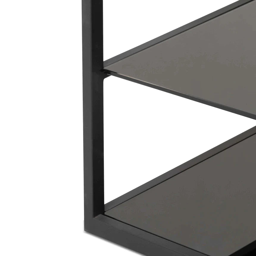 Glass Book Shelving Storage - Black