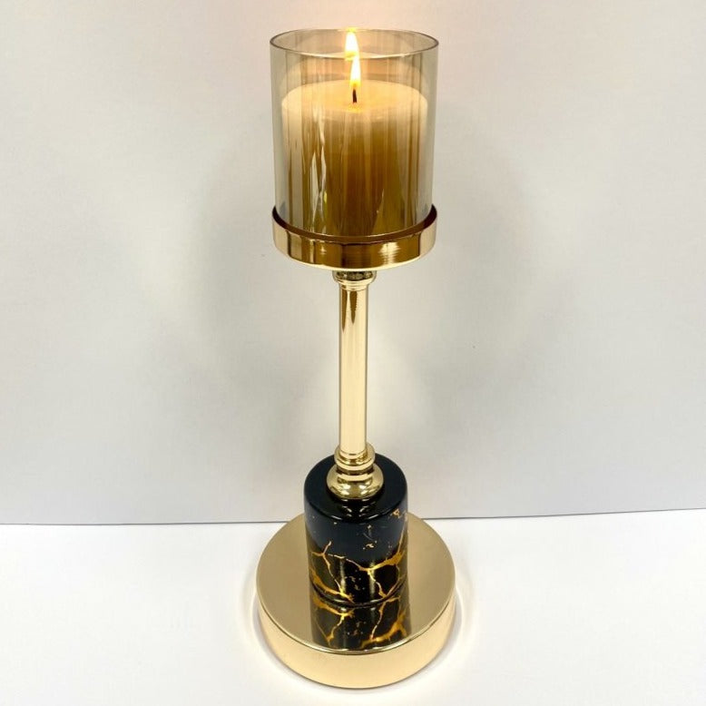 Glass Gleaming Elegance Candlestick - Available in 2 Colors