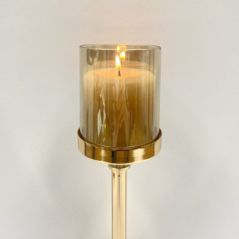 Glass Gleaming Elegance Candlestick - Available in 2 Colors