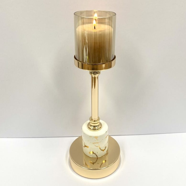 Glass Gleaming Elegance Candlestick - Available in 2 Colors