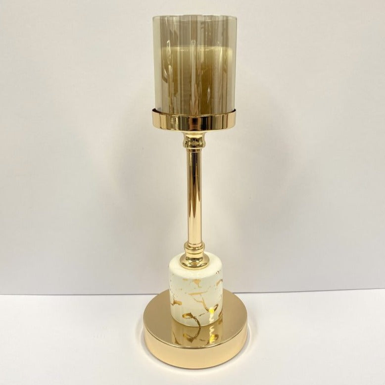 Glass Gleaming Elegance Candlestick - Available in 2 Colors