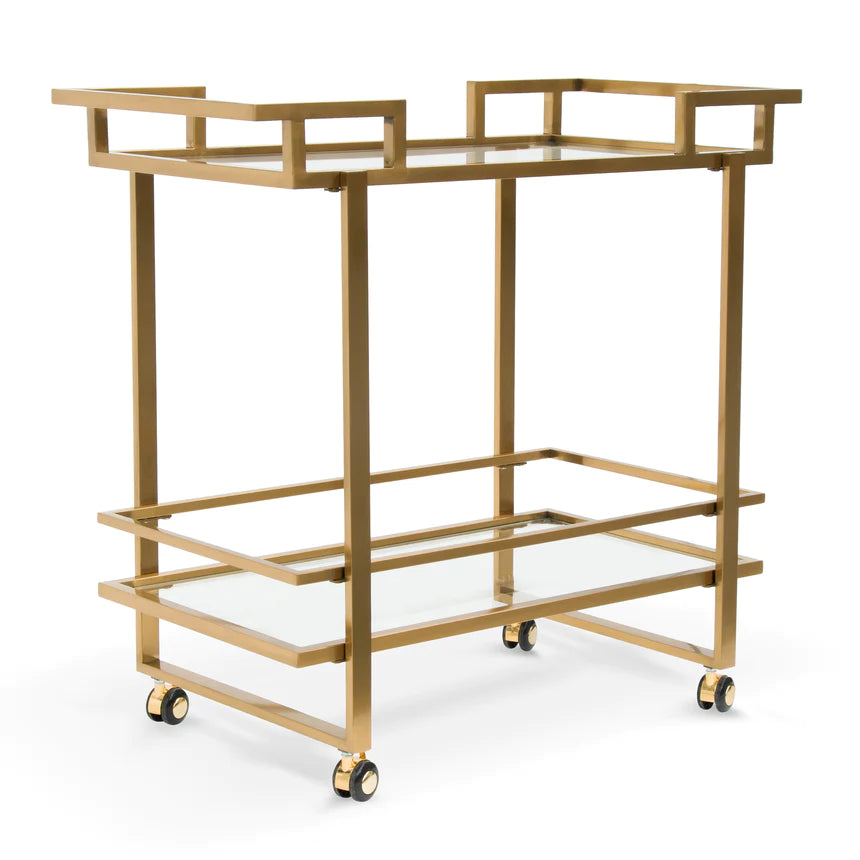 Glass Metal Elegant Bar Cart