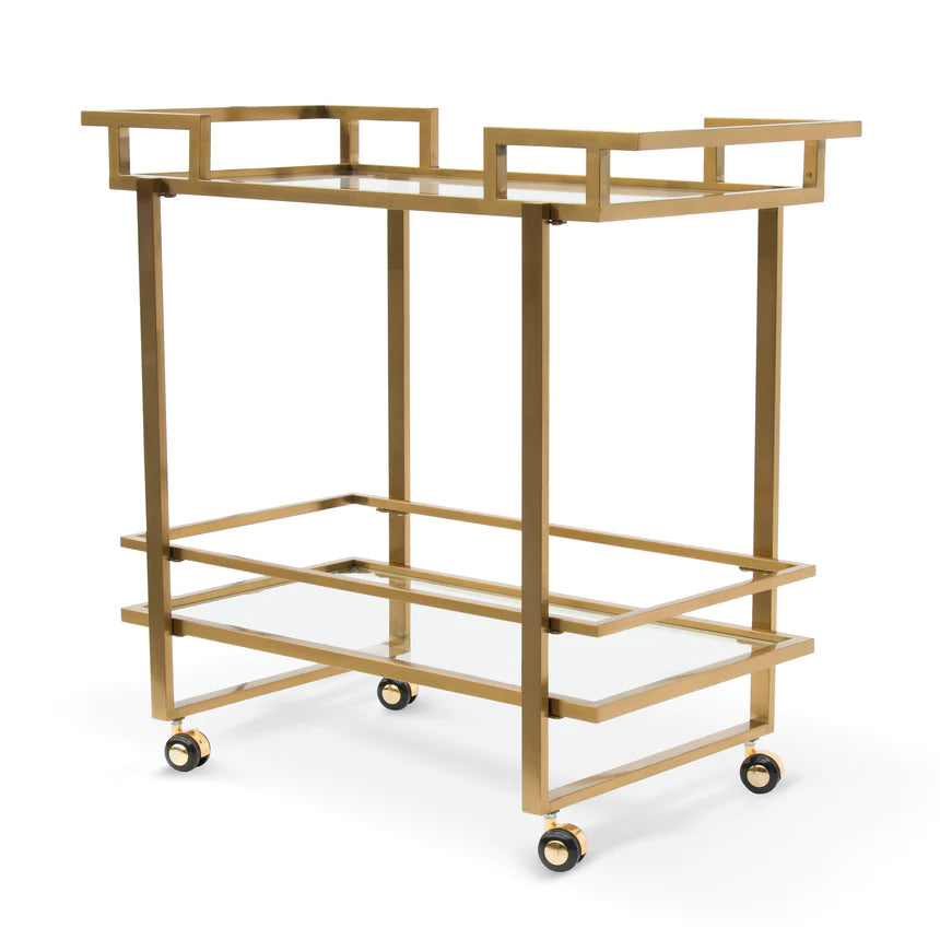 Glass Metal Elegant Bar Cart