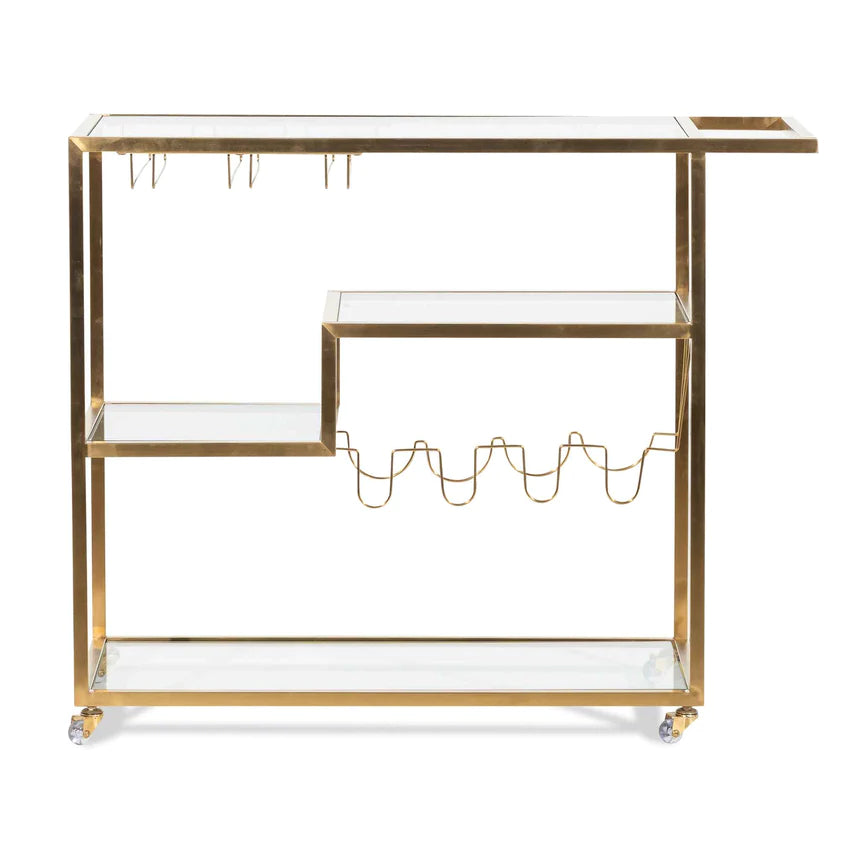 Glass Metal Modern Bar Cart