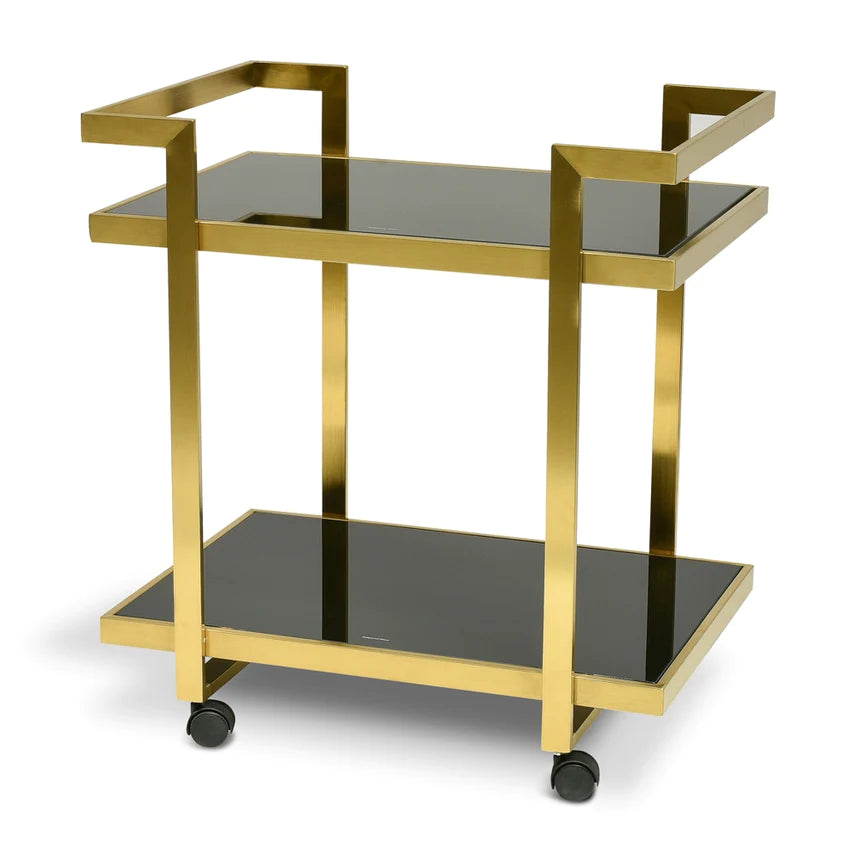 Glass Metal Rectangular Bar Cart