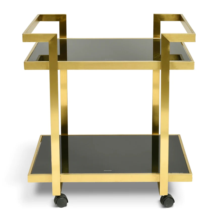 Glass Metal Rectangular Bar Cart