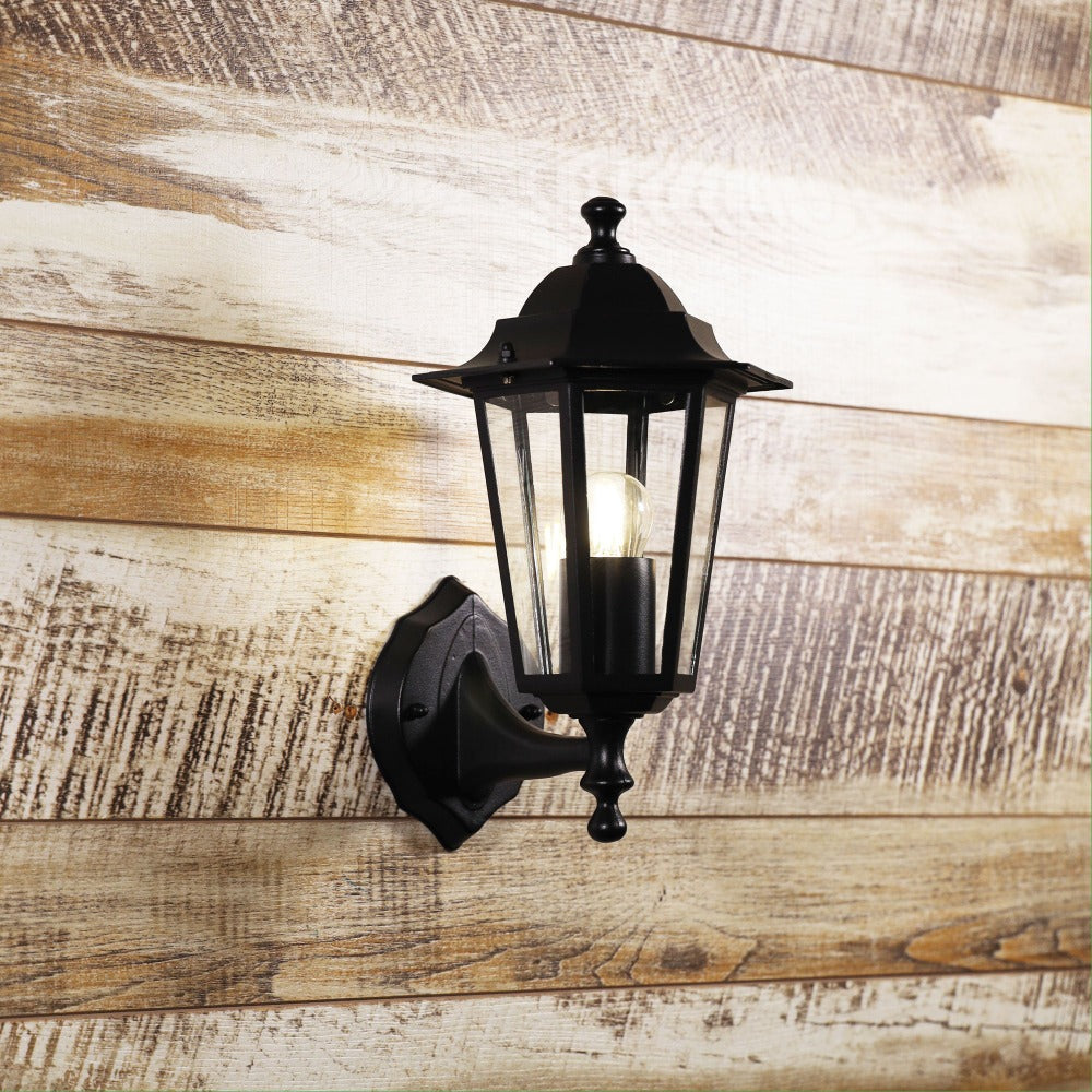 Glass Panel Traditional Outdoor Wall Light (Available in 2 Colors)