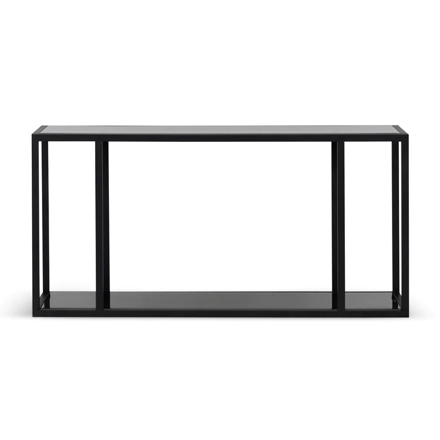 Glass Top Black Frame Console Table 160cms