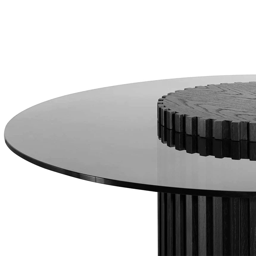 Glass Top Dining Table 120cms - Black