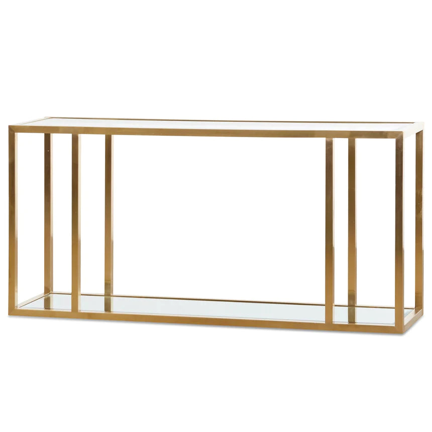 Glass Top Gold Frame Console Table 160cms