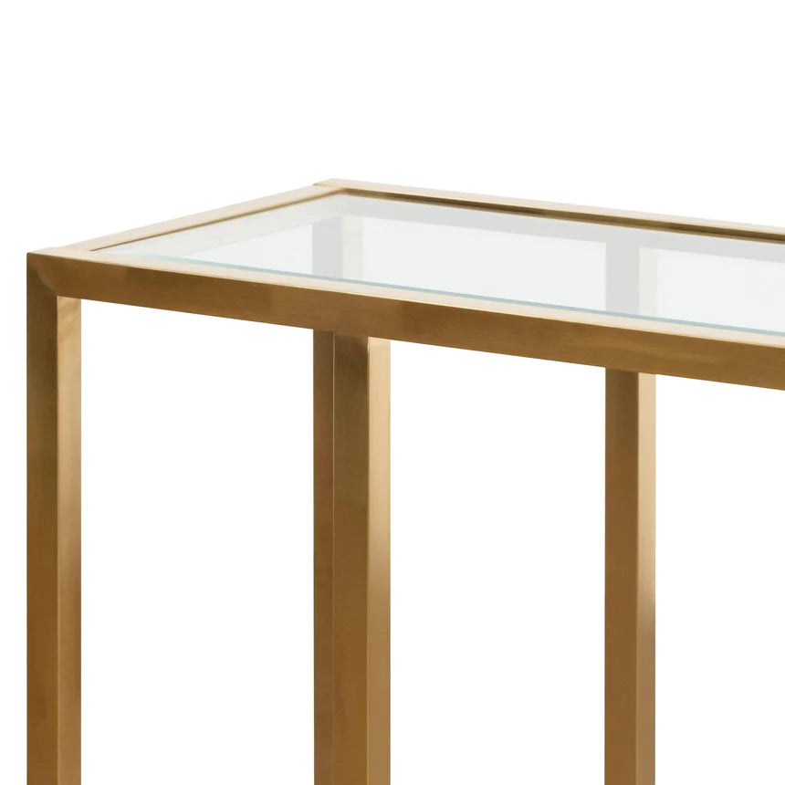 Glass Top Gold Frame Console Table 160cms