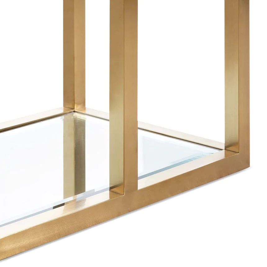 Glass Top Gold Frame Console Table 160cms