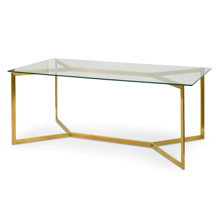 Glass Wonder Dining Table 190cms - Gold