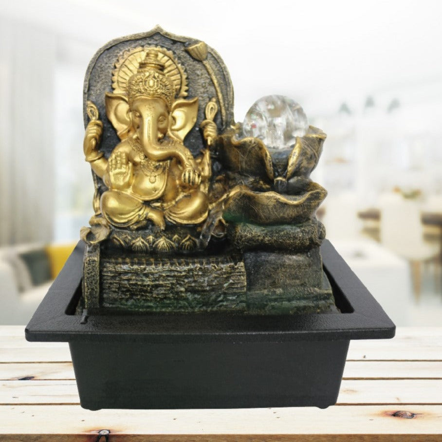 Gleaming Ganesha Handcrafted Indoor Fountain