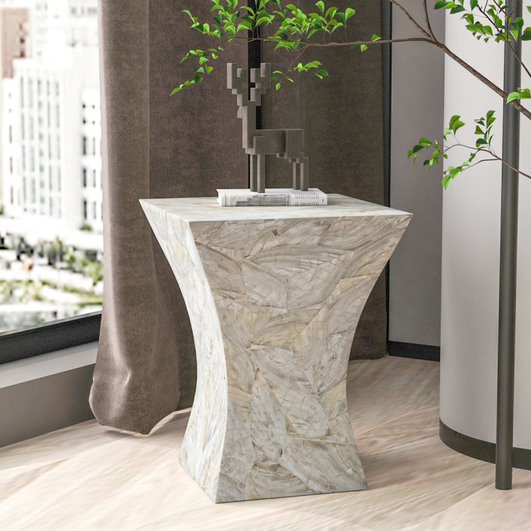 Gleeson Shimmering Pearl Side Table