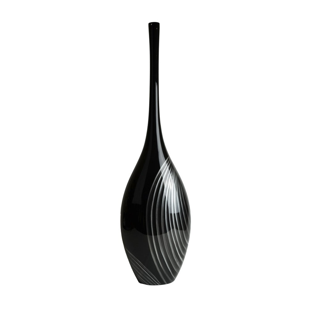 Glossy Celestial Pinnacle Tall Floor Vase 100cms - Black