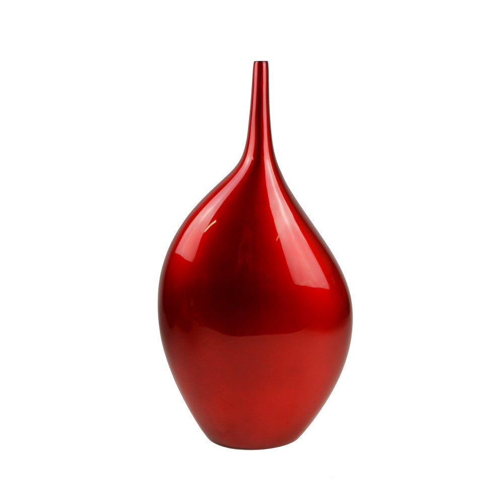 Glossy Pinnacle Abstract Shaped Vase - Red