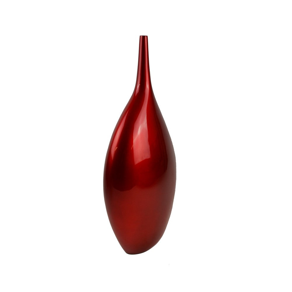 Glossy Pinnacle Abstract Shaped Vase - Red