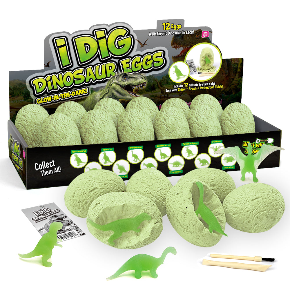 Glow Dino Egg Dig Kit - Crack, Dig & Discover (12-Pack)