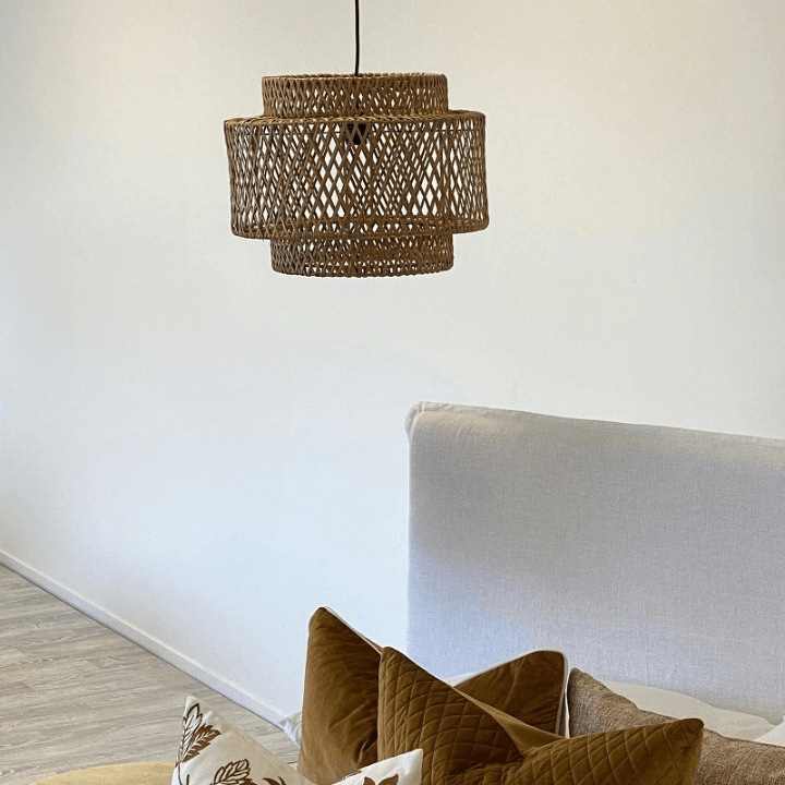 Glowing Rattan Pendant - Short