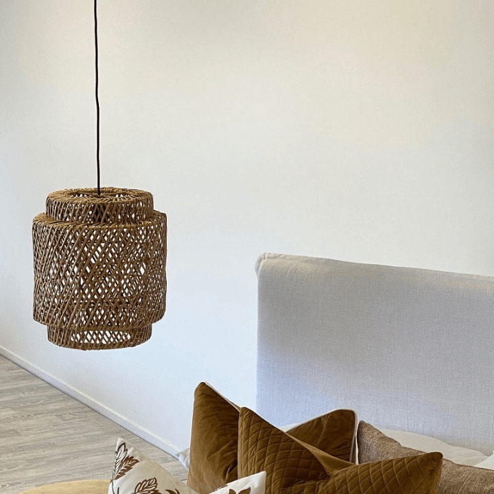 Glowing Rattan Pendant - Tall