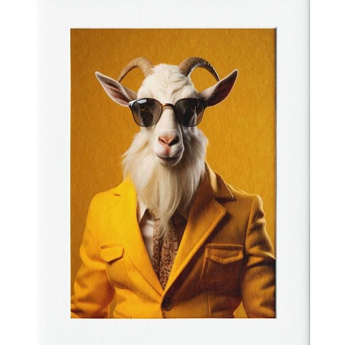 Goat Style Mounted Print Wall Decor - 40x50cms