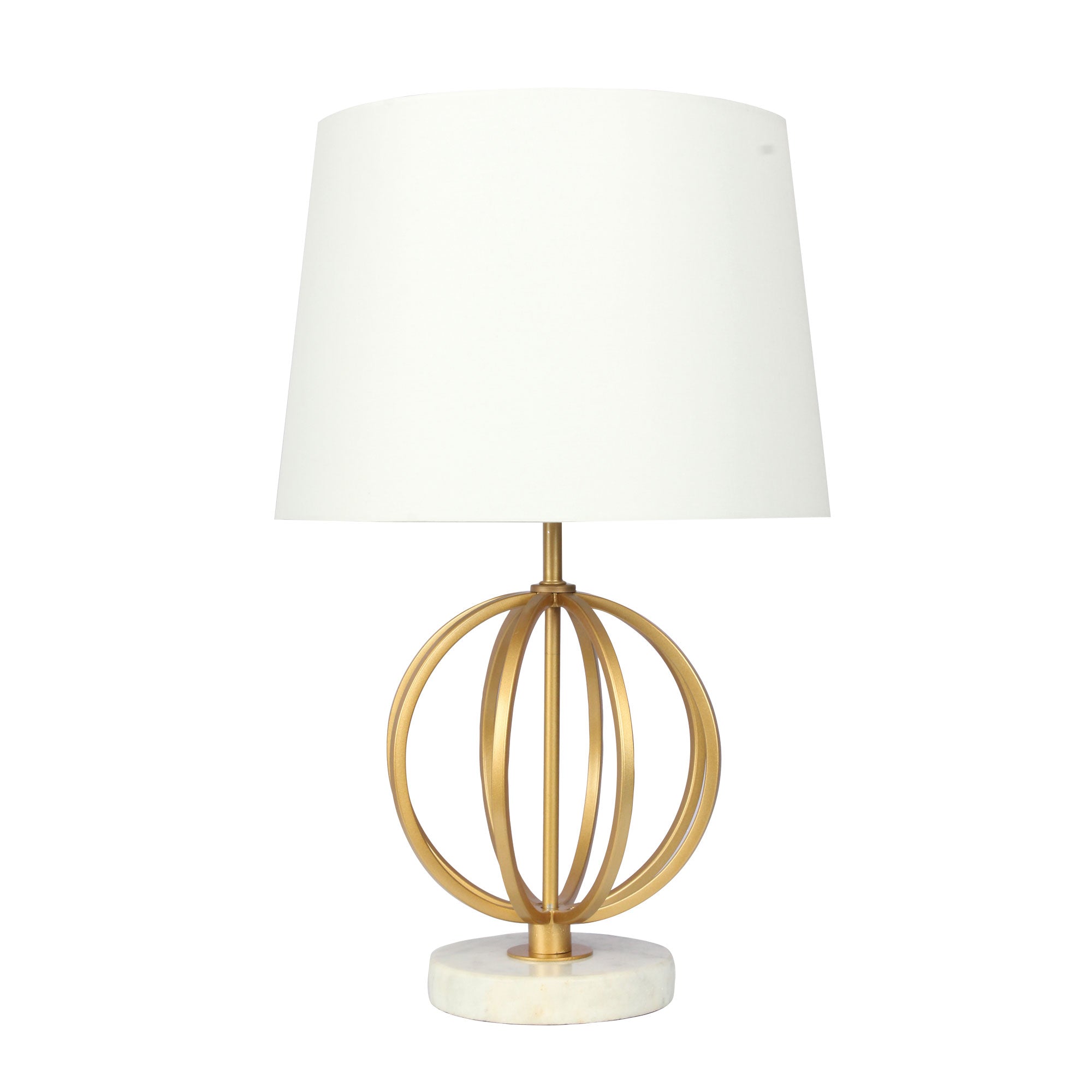 Gold Painted Metal Marble Table Lamp