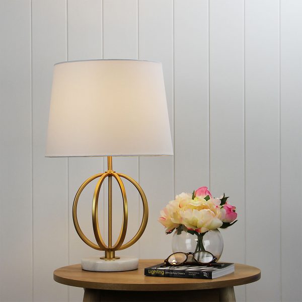 Gold Painted Metal Marble Table Lamp