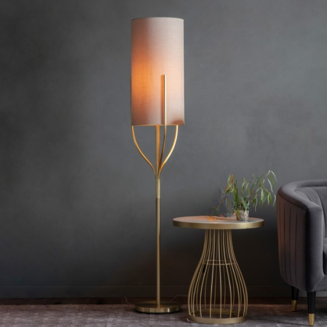 Golden Ambiance in Satin Brushed Gold Floor Lamp