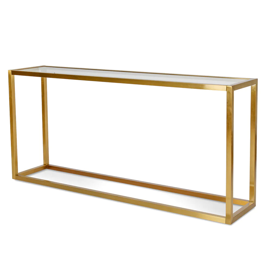 Golden Frame Glass Console Table 160cms