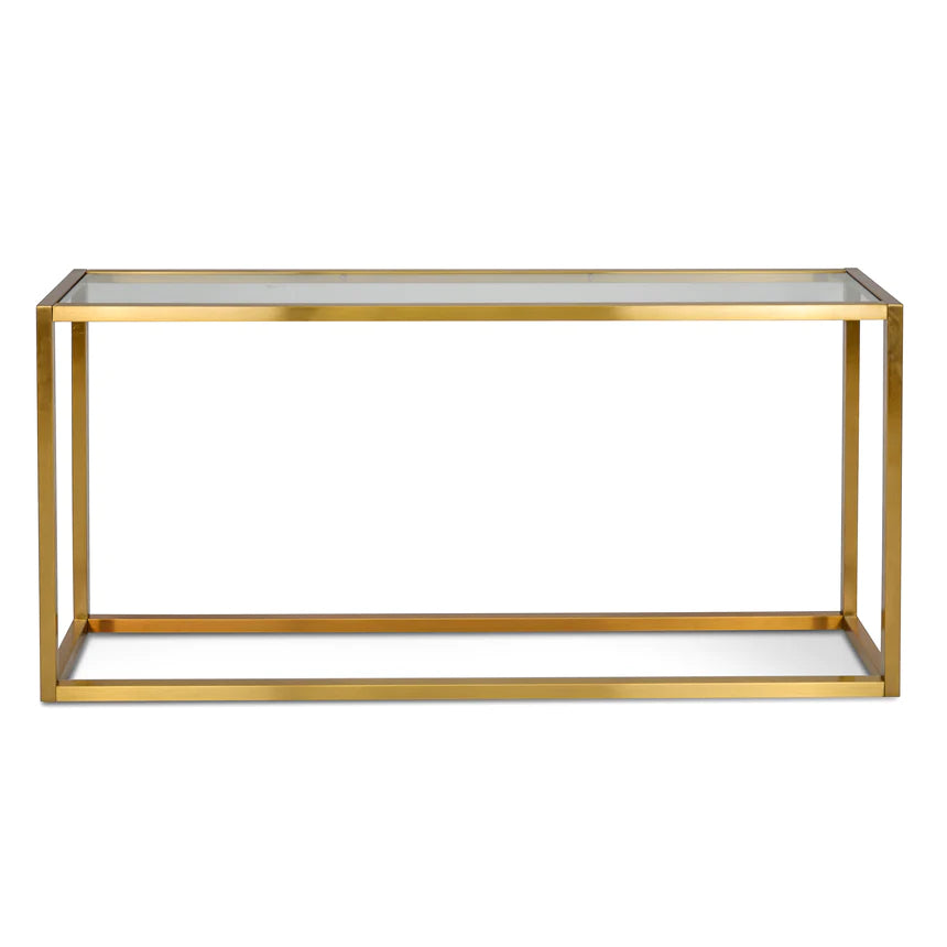 Golden Frame Glass Console Table 160cms