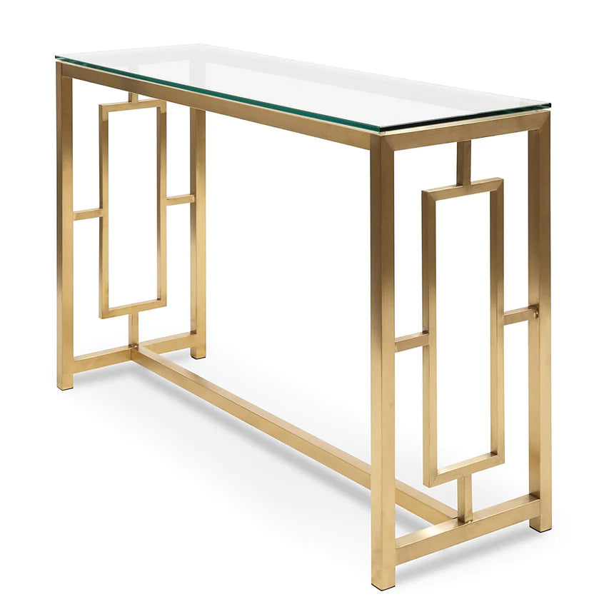 Golden Glass Console Table 120cms