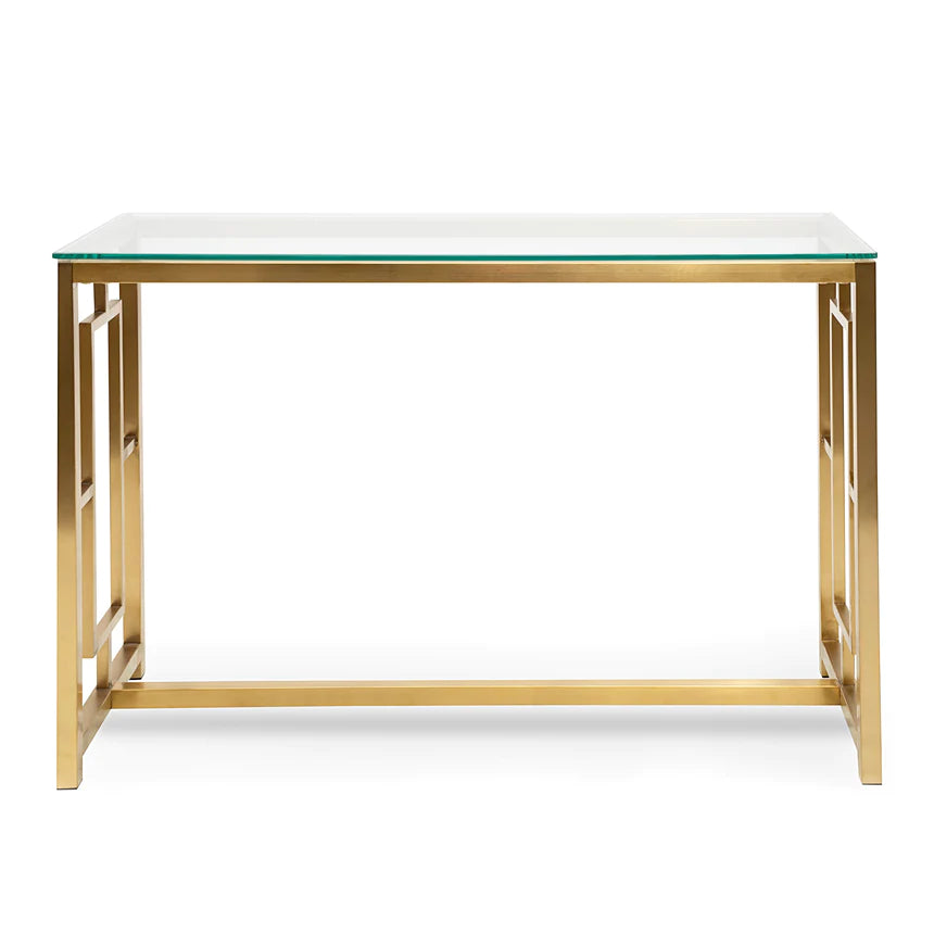 Golden Glass Console Table 120cms