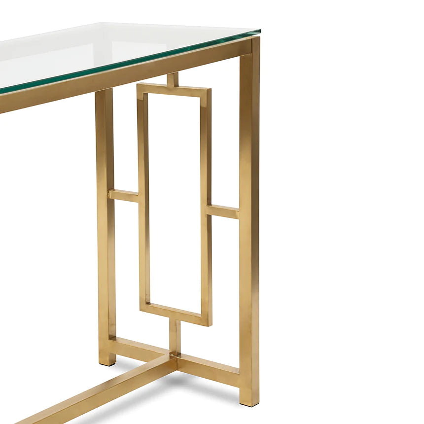 Golden Glass Console Table 120cms