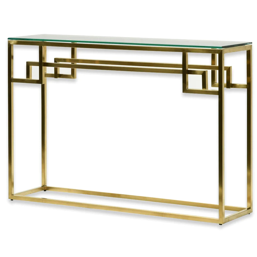 Golden Glow Glass Console Table 115cms