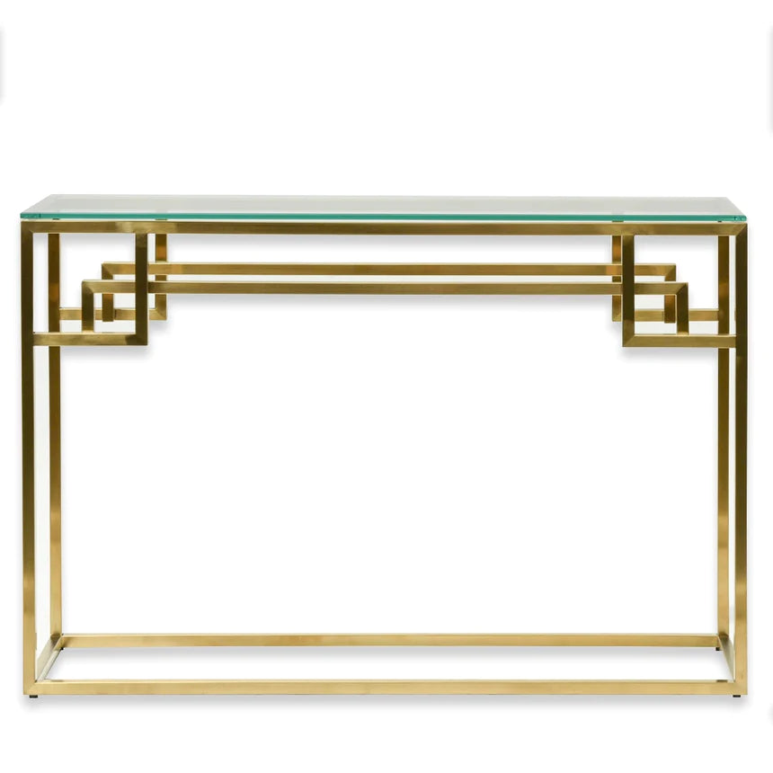 Golden Glow Glass Console Table 115cms