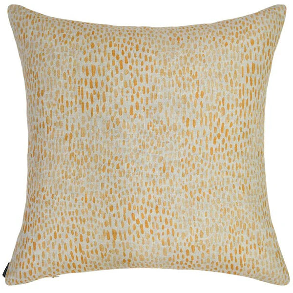 Golden Picnic Square Linen Cushion - 50x50cms