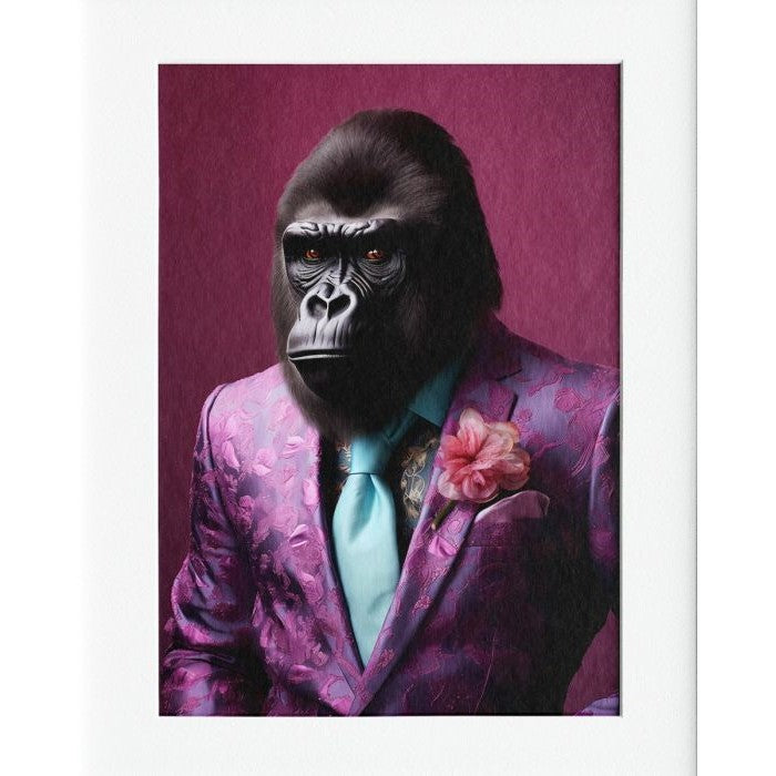 Gorilla Mounted Print Wall Decor - 40x50cms