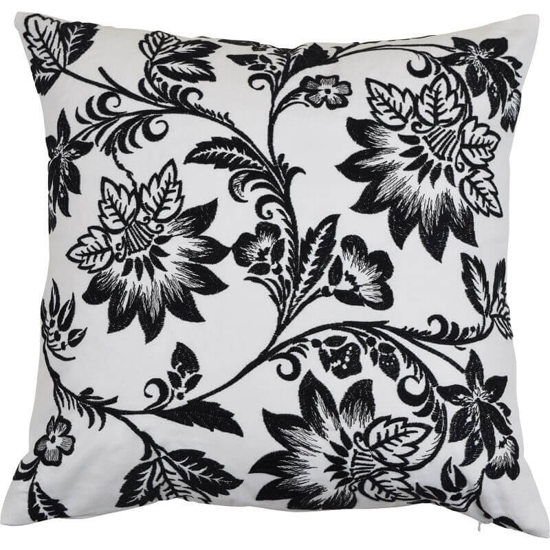 Grace 50x50cm Cotton Cushion Cover - Black