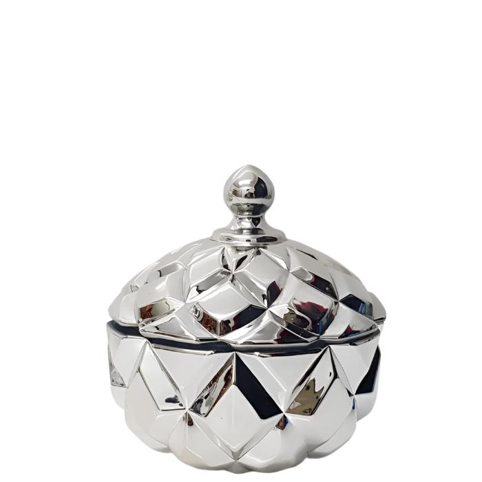 Grace Crystal Glass Jar with Diamond Embossed Pattern - Available in 3 Colors