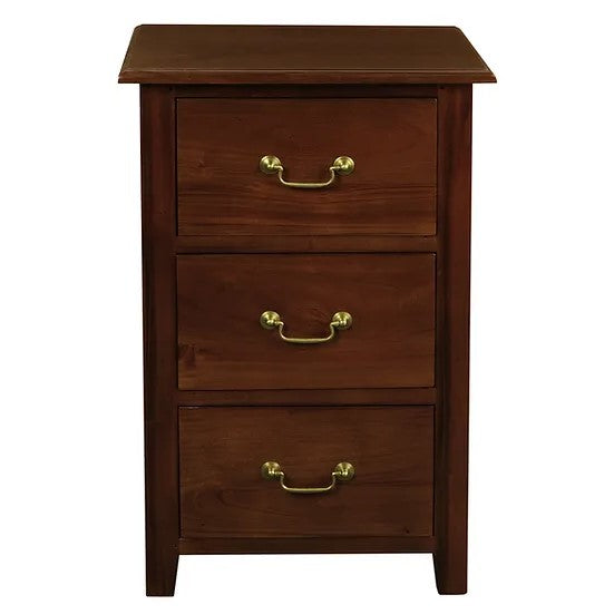 Graceful 3 Drawer Lamp Table - Brown