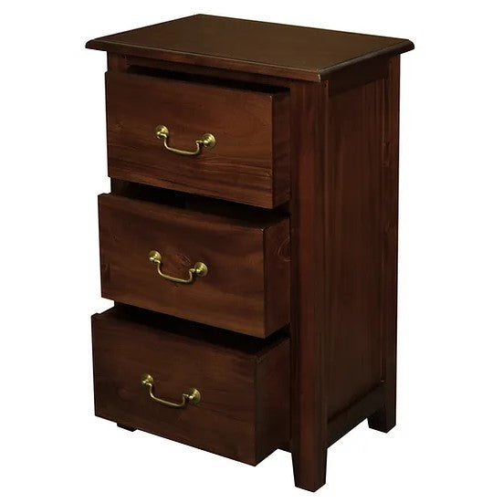 Graceful 3 Drawer Lamp Table - Brown