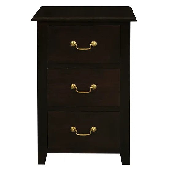 Graceful 3 Drawer Lamp Table - Dark Brown