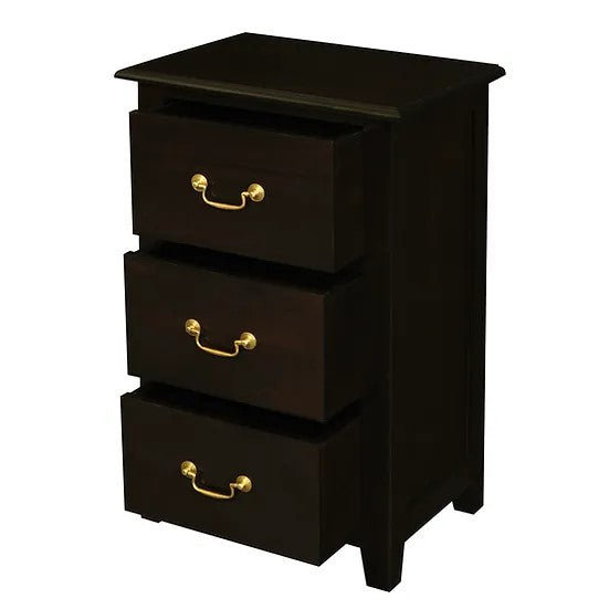 Graceful 3 Drawer Lamp Table - Dark Brown