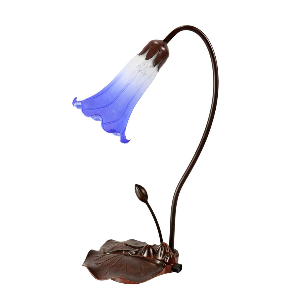 Graceful Glow White and Blue Single Lily Lamp