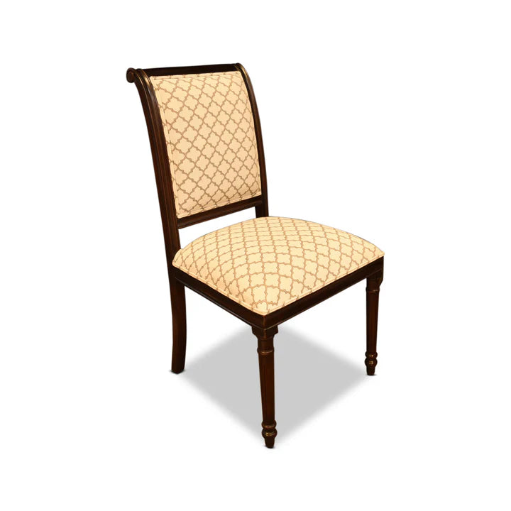 Graceful Living Chester Cushioned Dining Chair - Dark Mahogany & White