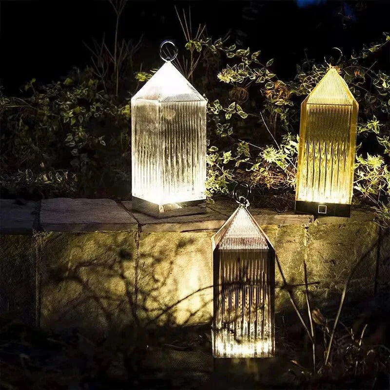 Graceful Luxury Acrylic Crystal Lantern- Grey