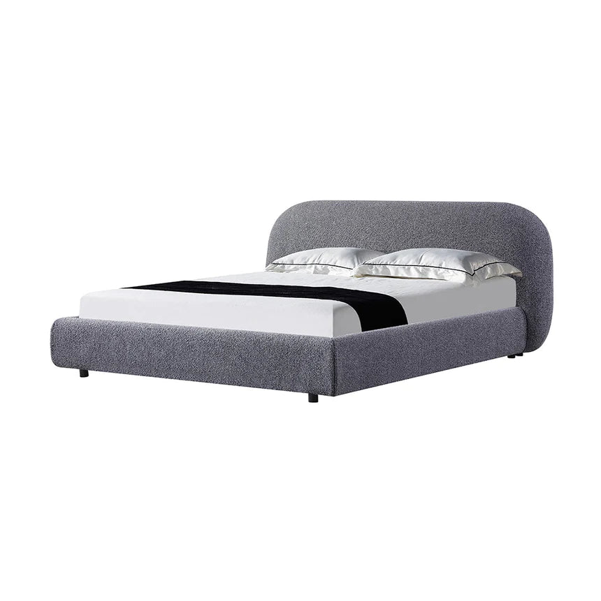 Graceful Nest Bed Frame - Charcoal Boucle (Queen)