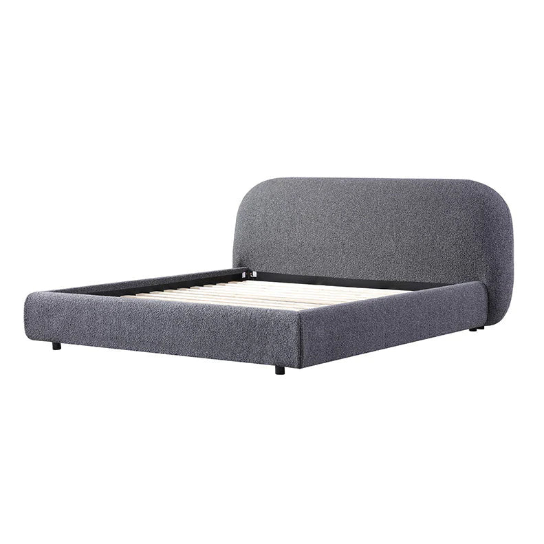 Graceful Nest Bed Frame - Charcoal Boucle (Queen)